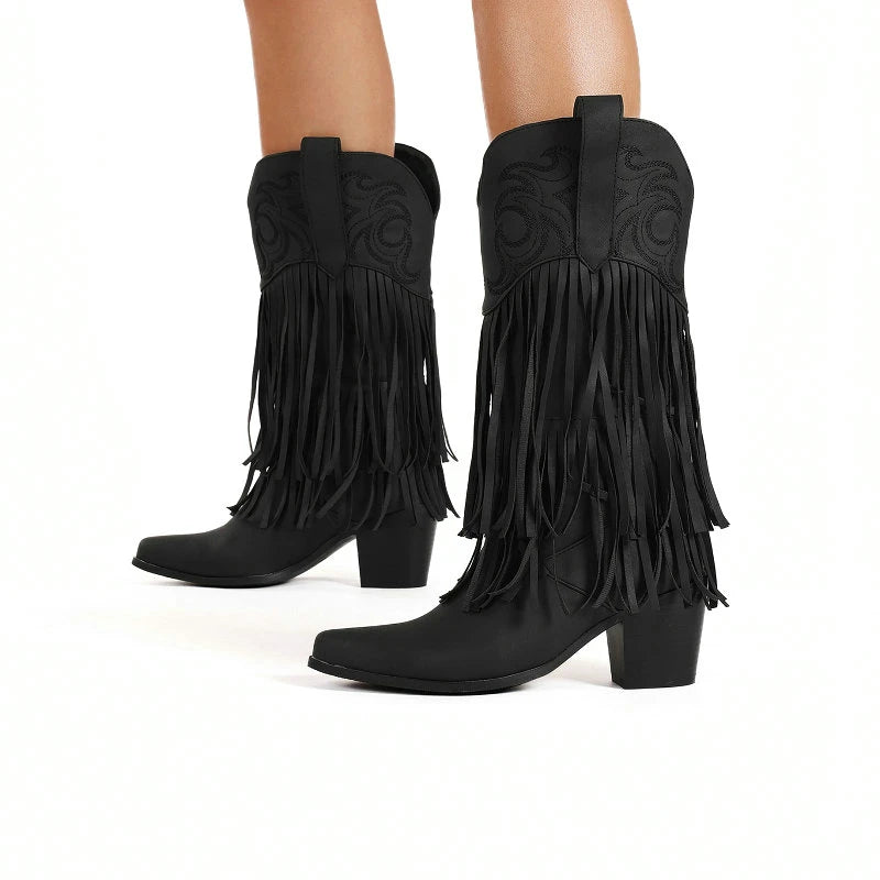 DIAMOND Cowgirl Boots Fringe - Soft lining | Elegance & Stability - Yehaw