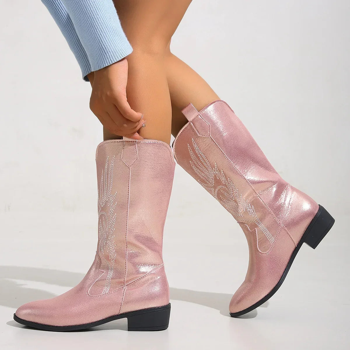 BESSIE Cowgirl Boots - Resistant PU leather | Elegance & Stability - Yehaw
