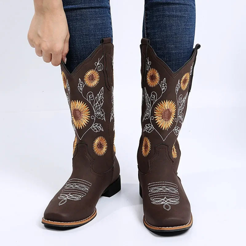 BROOK Cowgirl Boots - Resistant PU leather | Elegance & Stability - Yehaw