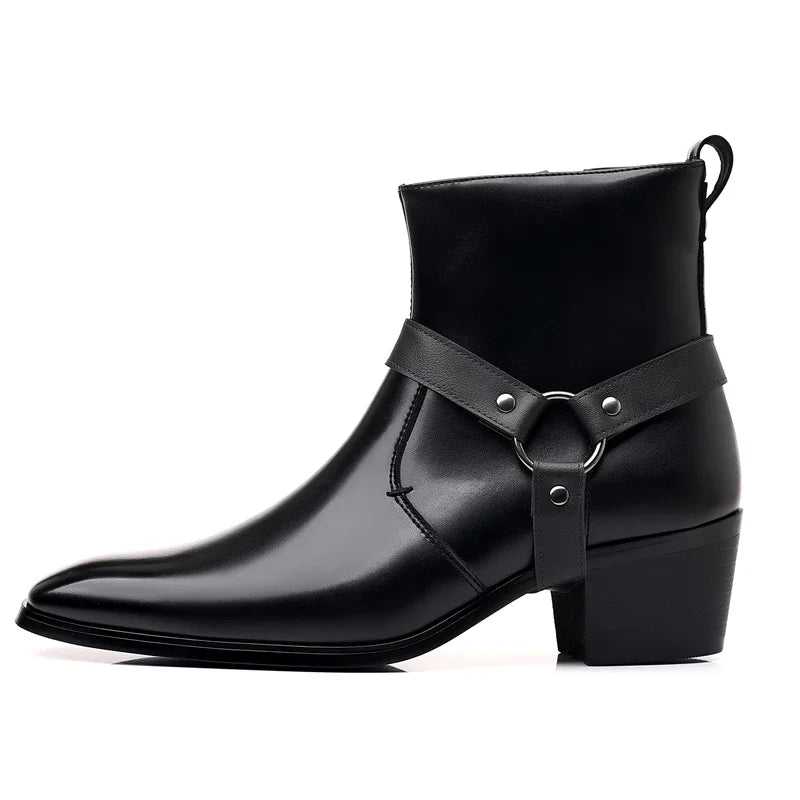 GEORGE Mens Cowboy Boots - PU Leather | Sturdy & Sharp - Yehaw