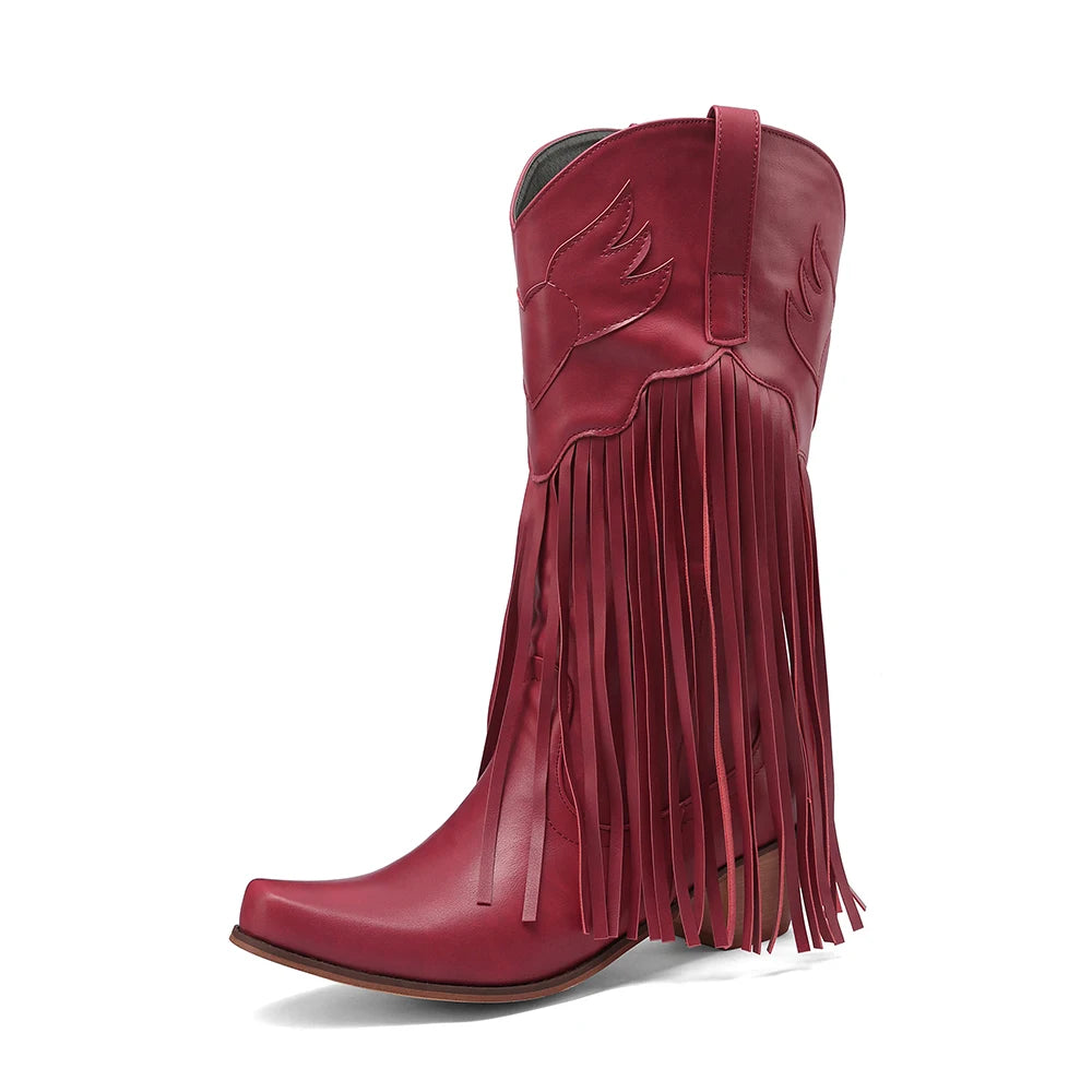 TILLY Cowgirl Boots Fringe - Soft lining | Elegance & Stability - Yehaw