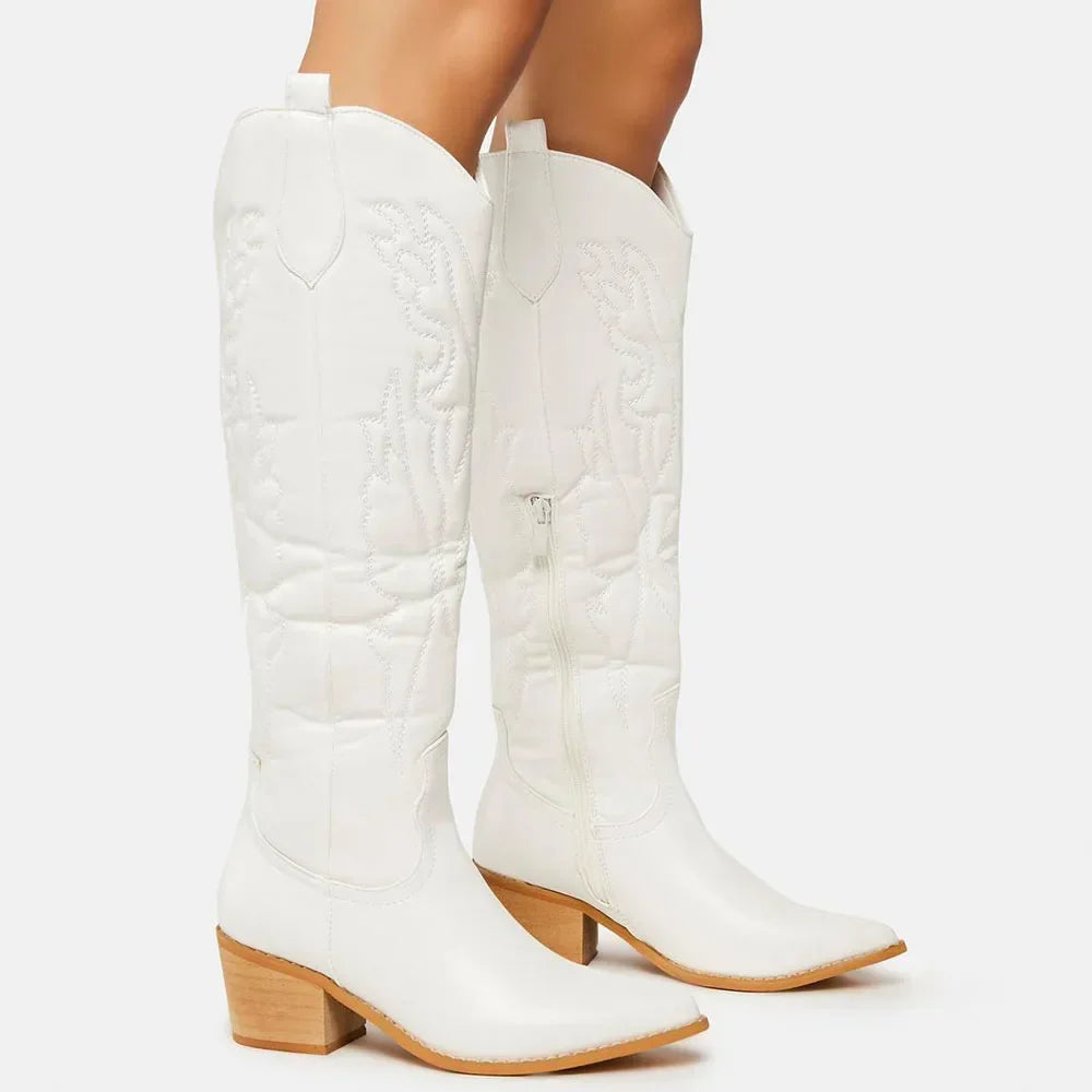 DELANEY Cowgirl Boots - Resistant PU leather | Elegance & Stability - Yehaw