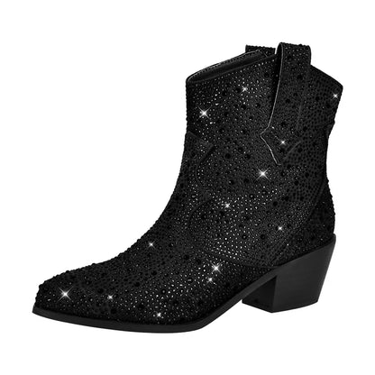 SASHA Cowgirl Boots - Shiny PU leather | Elegance & Stability - Yehaw
