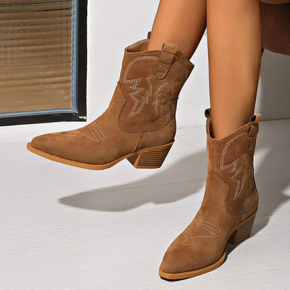 WILLIE Cowgirl Boots -  Resistant PU leather | Elegance & Stability - Yehaw