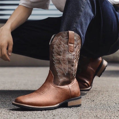 BOB Mens Cowboy Boots - PU Leather | Bold Design & Fit - Yehaw
