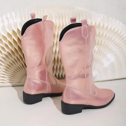 BESSIE Cowgirl Boots - Resistant PU leather | Elegance & Stability - Yehaw