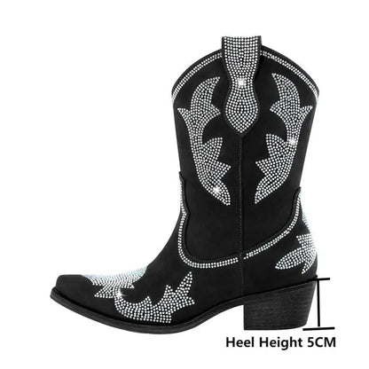 PEGGY Cowgirl Boots - Shiny PU leather | Elegance & Stability - Yehaw