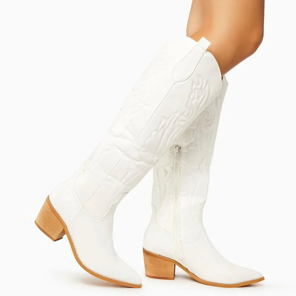 DELANEY Cowgirl Boots - Resistant PU leather | Elegance & Stability - Yehaw