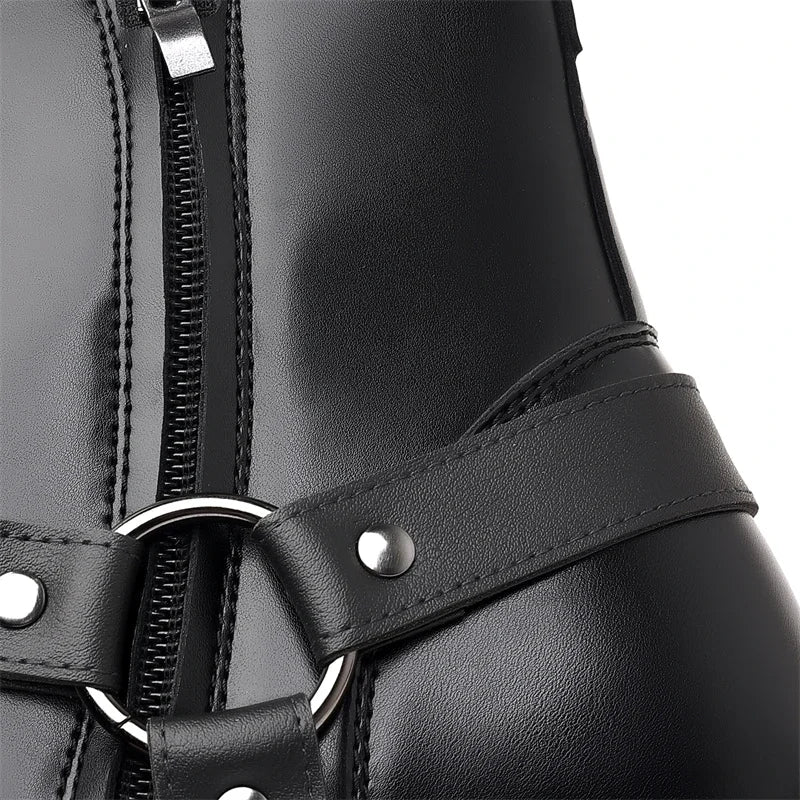 GEORGE Mens Cowboy Boots - PU Leather | Sturdy & Sharp - Yehaw