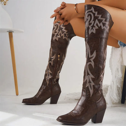 BELLE Cowgirl Boots - Resistant PU leather | Elegance & Stability - Yehaw