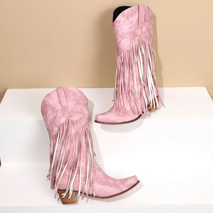 TILLY Cowgirl Boots Fringe - Soft lining | Elegance & Stability - Yehaw