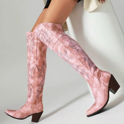BELLE Cowgirl Boots - Resistant PU leather | Elegance & Stability - Yehaw