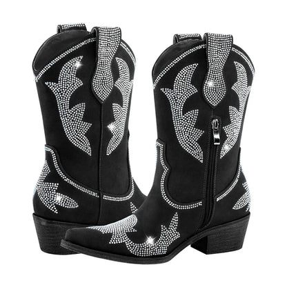 PEGGY Cowgirl Boots - Shiny PU leather | Elegance & Stability - Yehaw