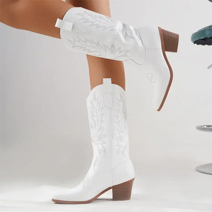 CALLIE Cowgirl Boots - Resistant PU leather | Elegance & Stability - Yehaw