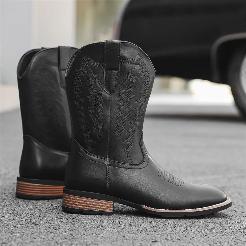 BOB Mens Cowboy Boots - PU Leather | Bold Design & Fit - Yehaw