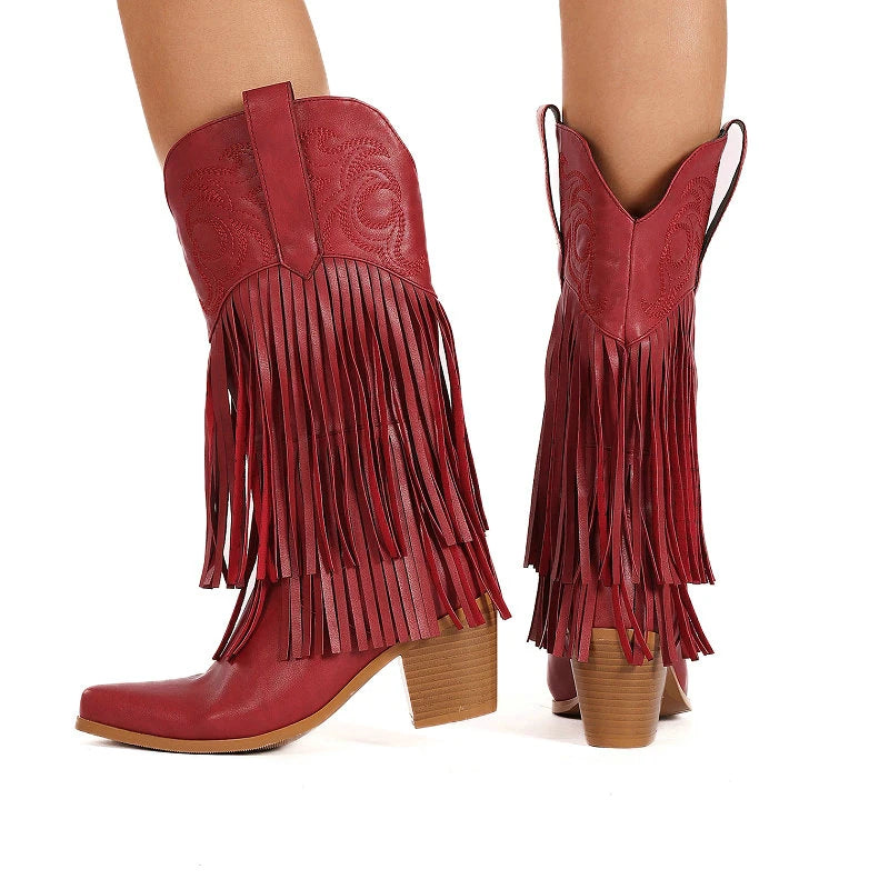 DIAMOND Cowgirl Boots Fringe - Soft lining | Elegance & Stability - Yehaw