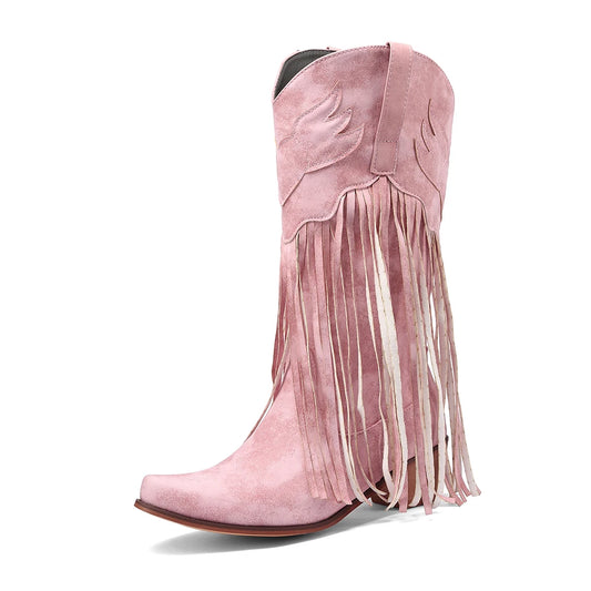 TILLY Cowgirl Boots Fringe - Soft lining | Elegance & Stability - Yehaw