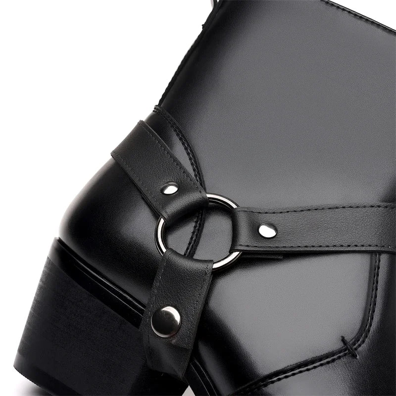 GEORGE Mens Cowboy Boots - PU Leather | Sturdy & Sharp - Yehaw