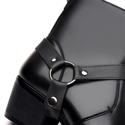 GEORGE Mens Cowboy Boots - PU Leather | Sturdy & Sharp - Yehaw