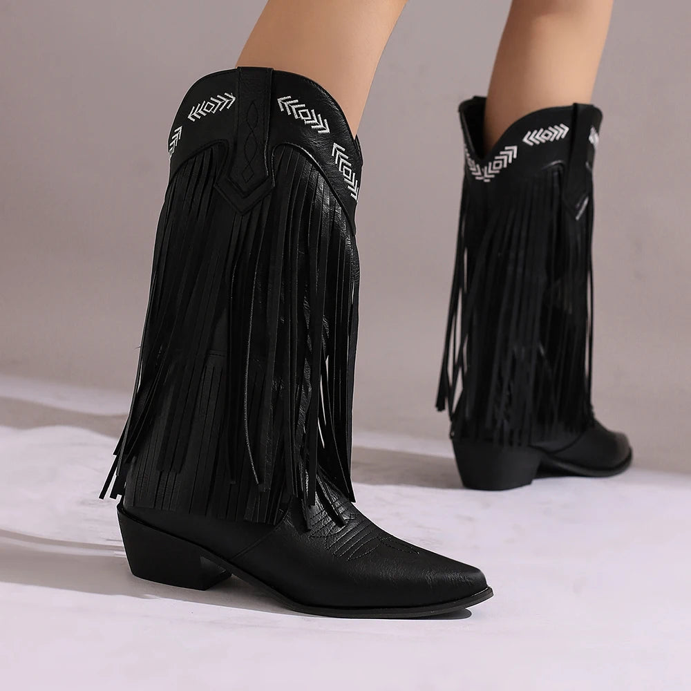 SKYE Cowgirl Boots Fringe - Soft lining | Elegance & Stability - Yehaw