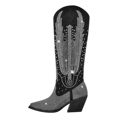 SADIE Cowgirl Boots - Shiny PU leather | Elegance & Stability - Yehaw