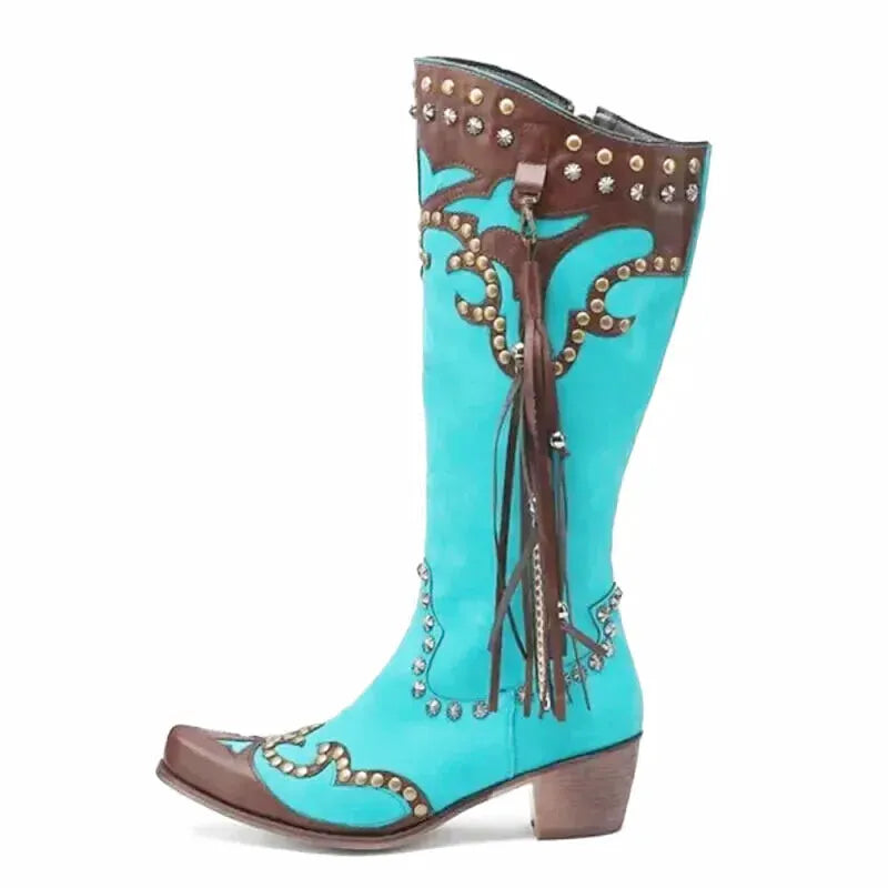ADELE Cowgirl Boots - Yehaw | Turquoise - Yehaw 