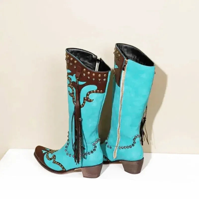 ADELE Cowgirl Boots - Yehaw | Turquoise - Yehaw 