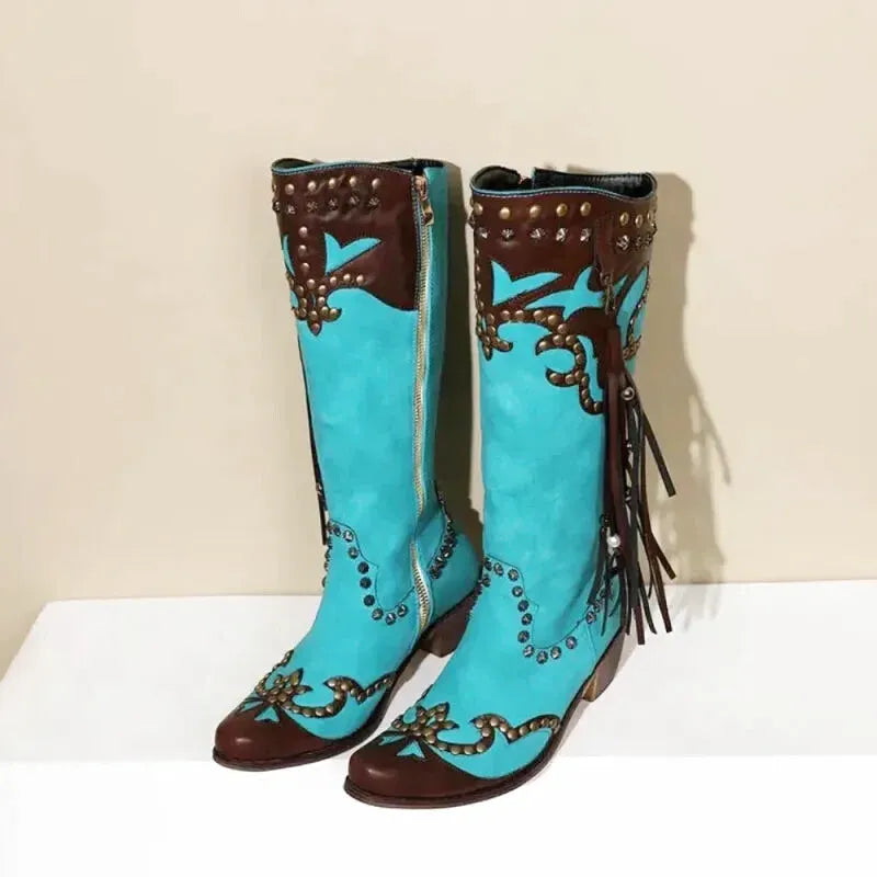 ADELE Cowgirl Boots - Yehaw | Turquoise - Yehaw 