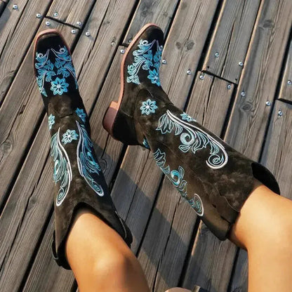 ADRIANA Cowgirl Boots - Yehaw | Black - Yehaw