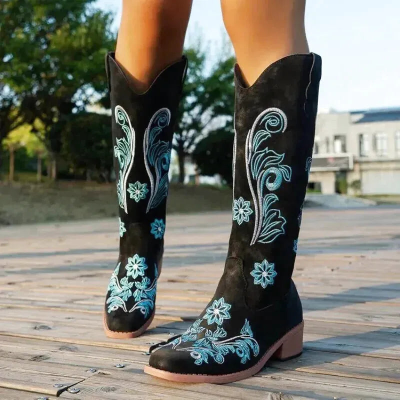 ADRIANA Cowgirl Boots - Yehaw | Black - Yehaw