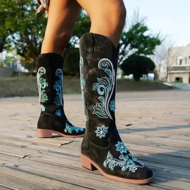 ADRIANA Cowgirl Boots - Yehaw | Black - Yehaw