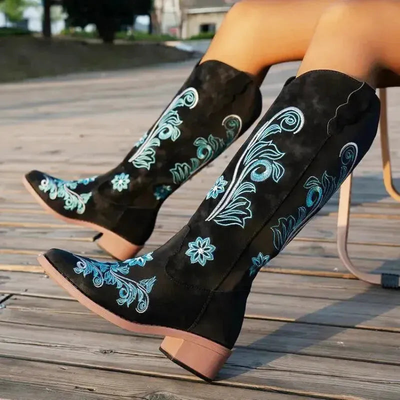 ADRIANA Cowgirl Boots - Yehaw | Black - Yehaw