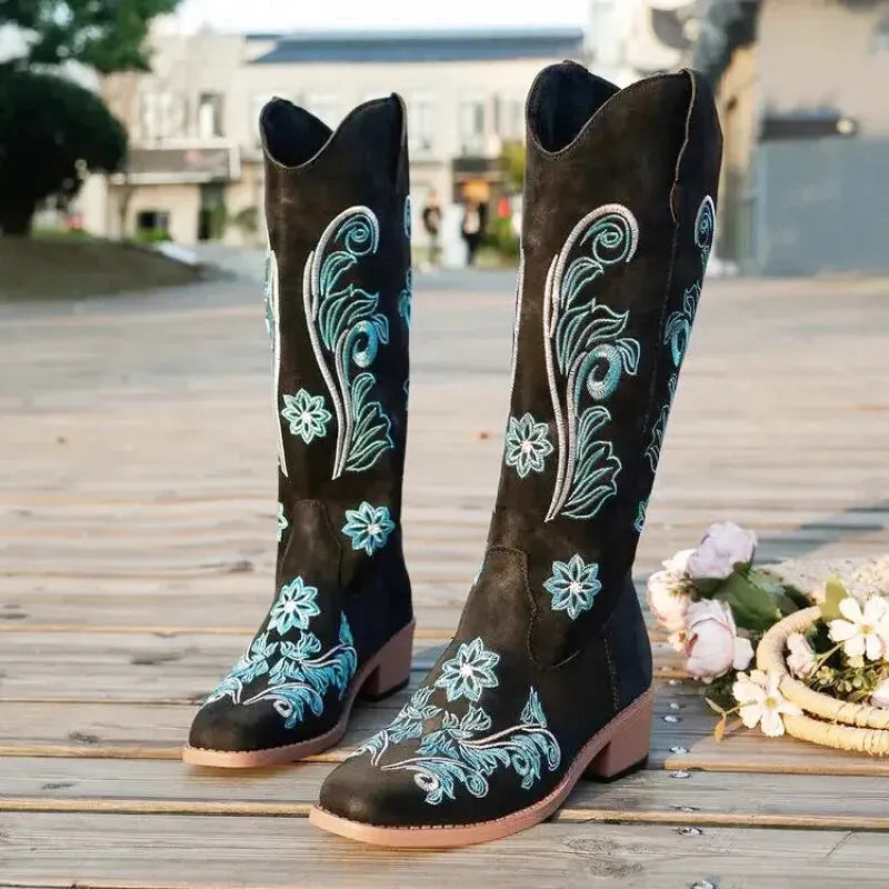 ADRIANA Cowgirl Boots - Yehaw | Black - Yehaw