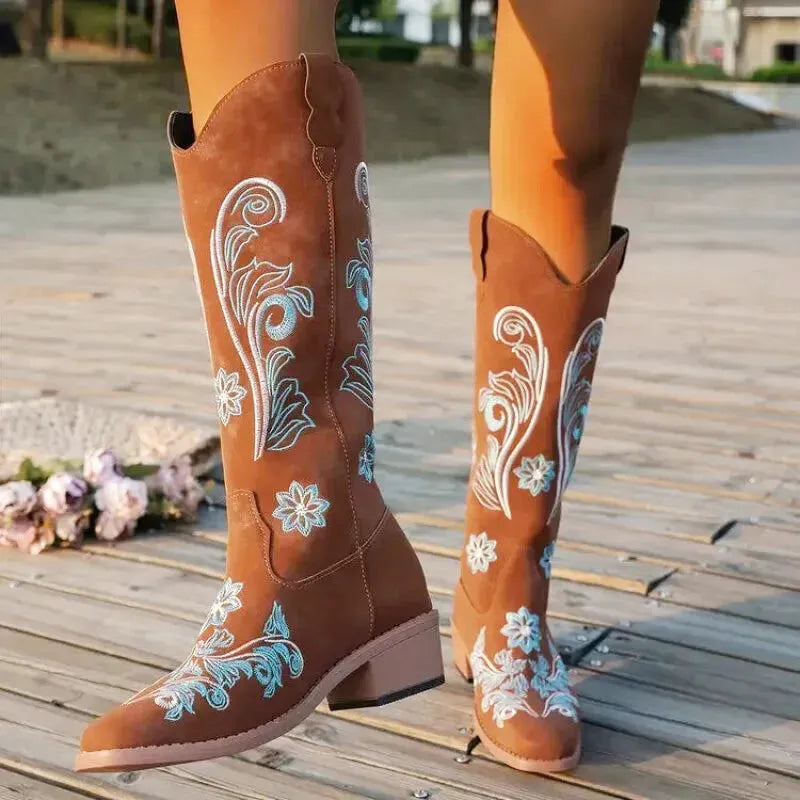 ADRIANA Cowgirl Boots - Yehaw | Brown - Yehaw