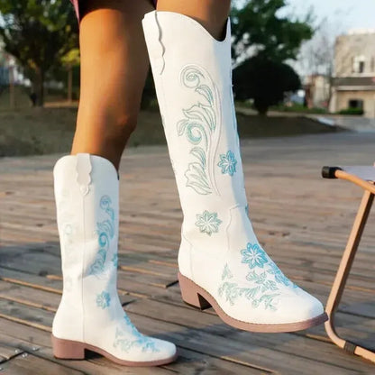 ADRIANA Cowgirl Boots - Yehaw | White - Yehaw
