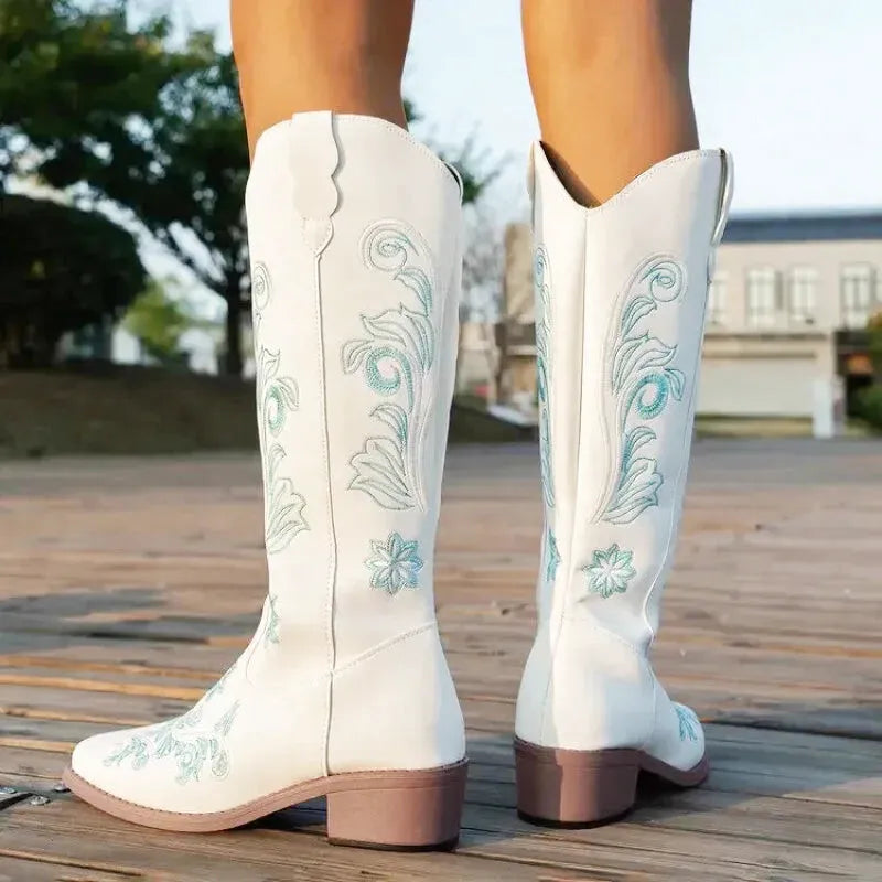 ADRIANA Cowgirl Boots - Yehaw | White - Yehaw