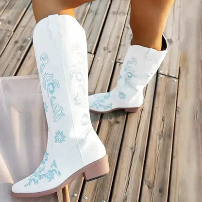 ADRIANA Cowgirl Boots - Yehaw | White - Yehaw
