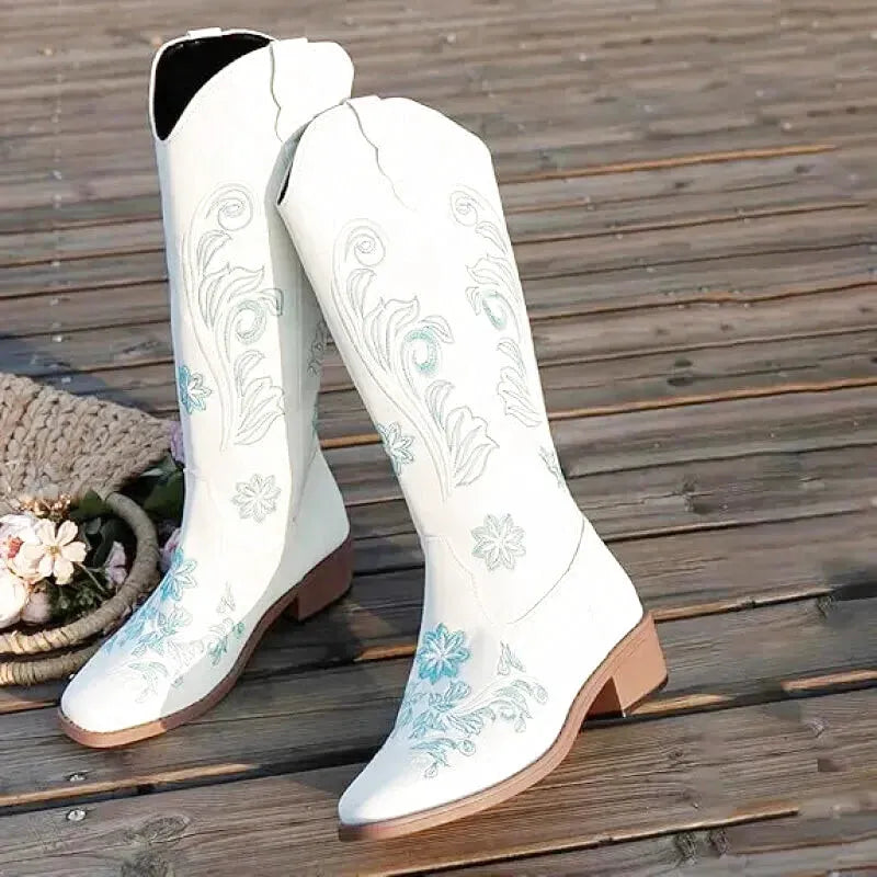 ADRIANA Cowgirl Boots - Yehaw | White - Yehaw