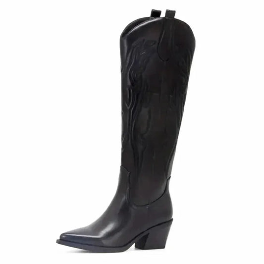 ALICIA Cowgirl Boots - Yehaw | Black - Yehaw 