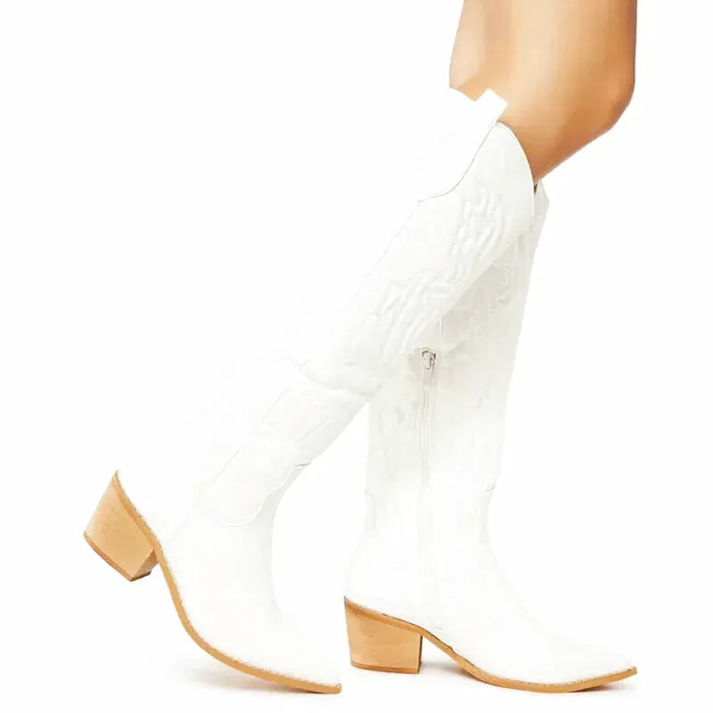 ALICIA Cowgirl Boots - Yehaw | White - Yehaw