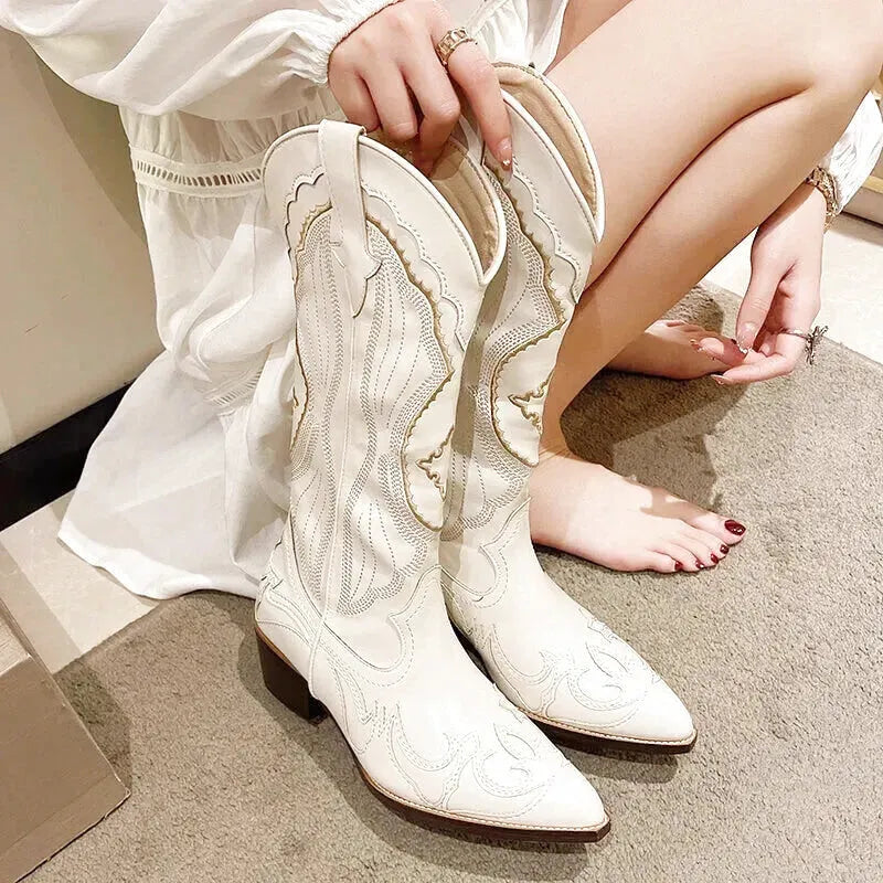 ANAIS Cowgirl Boots - Yehaw | Beige - Yehaw