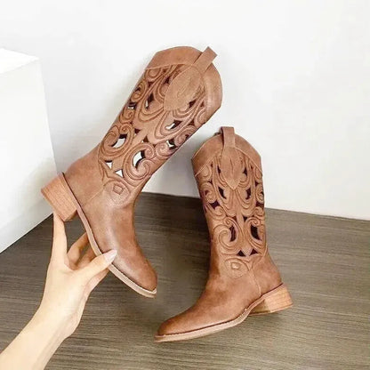 ANGELICA Cowgirl Boots - Yehaw | Brown - Yehaw