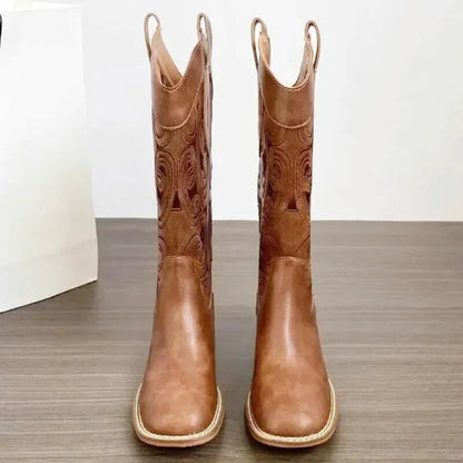 ANGELICA Cowgirl Boots - Yehaw | Brown - Yehaw