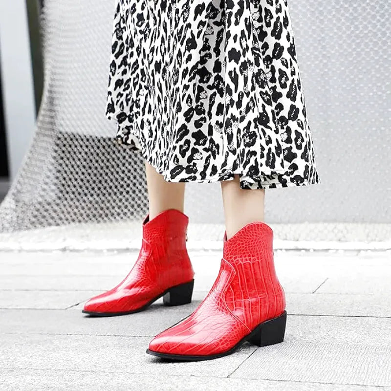ANNIE Cowgirl Boots - Crocodile PU leather | Elegance & Stability - Yehaw