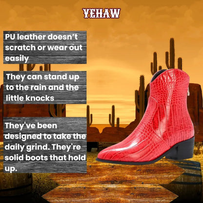 ANNIE Red Cowgirl Boots - Yehaw
