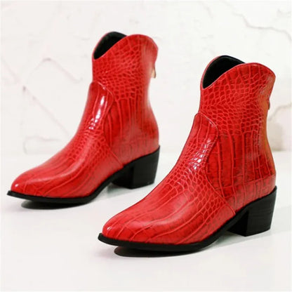 ANNIE Cowgirl Boots - Crocodile PU leather | Elegance & Stability - Yehaw