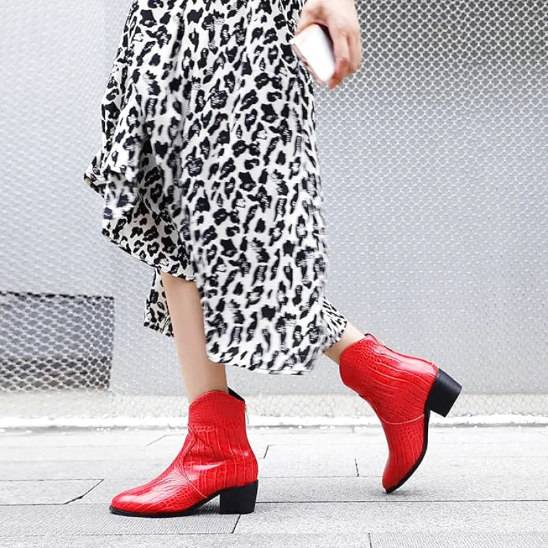 ANNIE Cowgirl Boots - Crocodile PU leather | Elegance & Stability - Yehaw