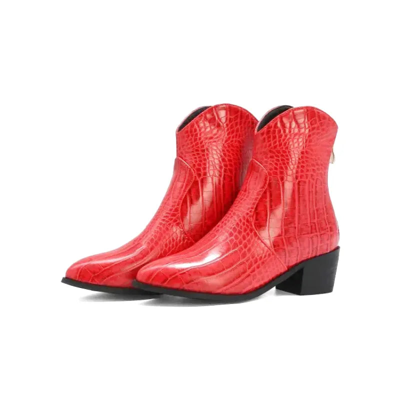 ANNIE Cowgirl Boots - Crocodile PU leather | Elegance & Stability - Yehaw