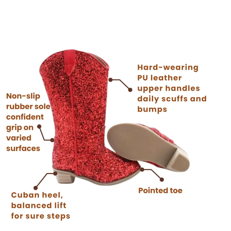 ARIZONA Kids Cowboy Boots - Soft PU leather | Stable & Easy to slip on - Yehaw