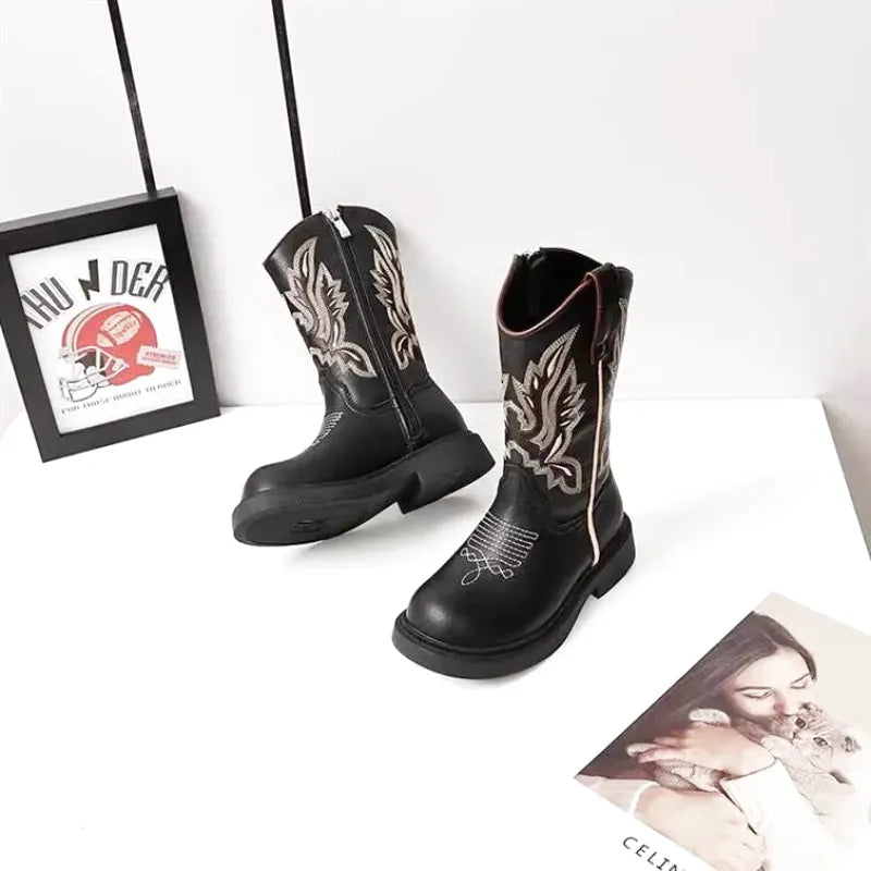 AUSTIN Kids Cowboy Boots - Soft PU leather | Stable & Easy to slip on - Yehaw